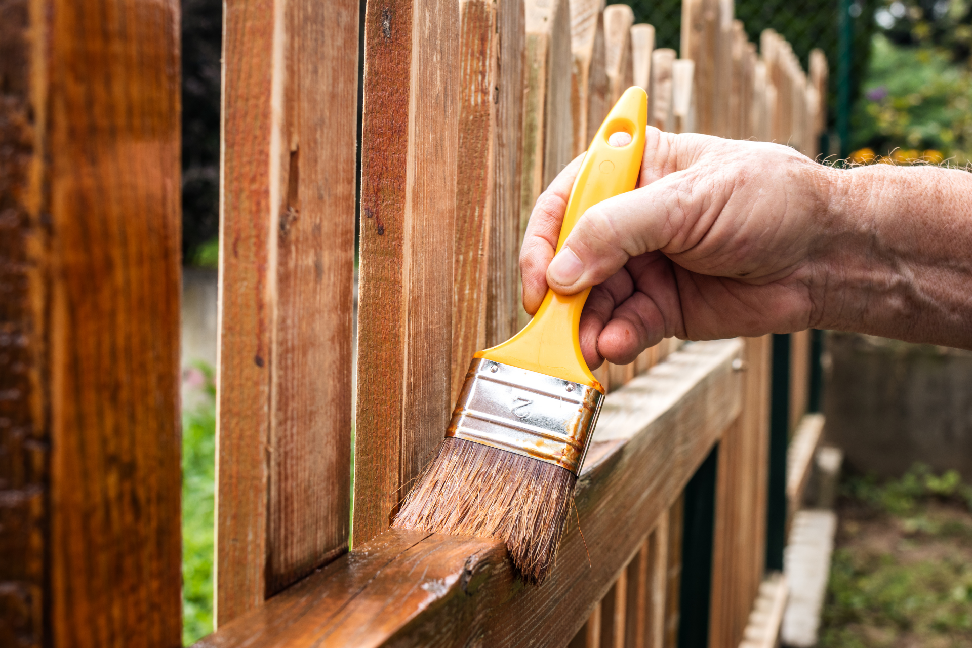 staining fence